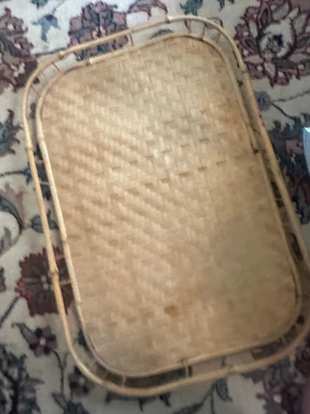 Vintage Woven Rattan Serving Tray Set - Natural Tan set of 4
